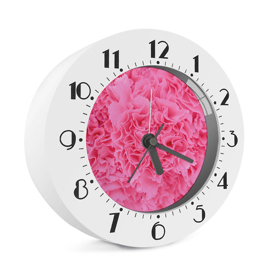 Pink Carnation Flower Print Alarm Clock