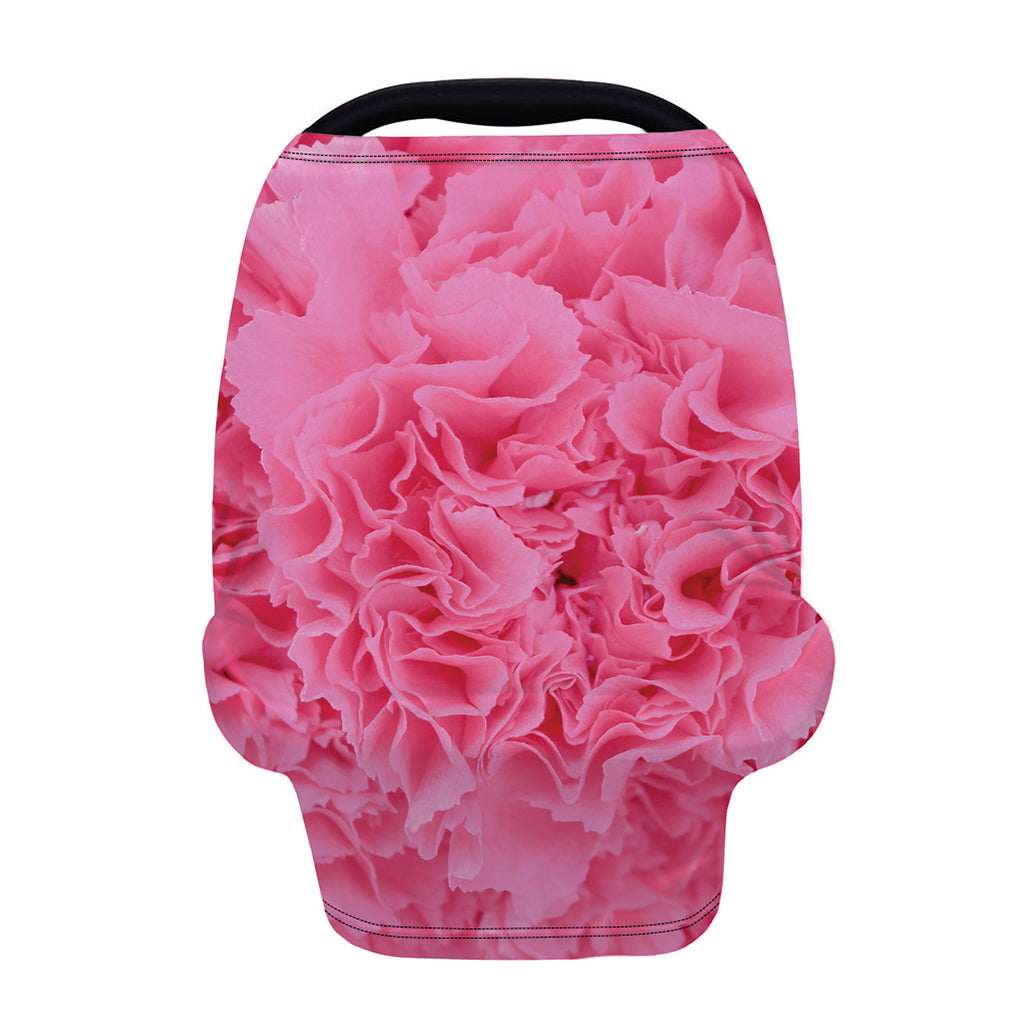Pink Carnation Flower Print Baby Seat Cover