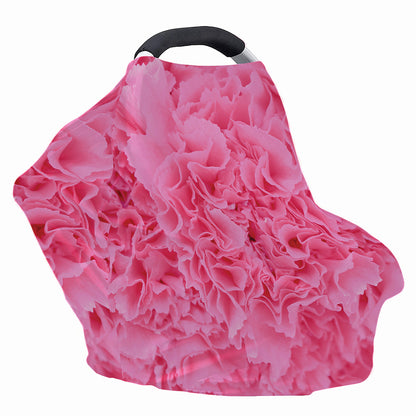 Pink Carnation Flower Print Baby Seat Cover