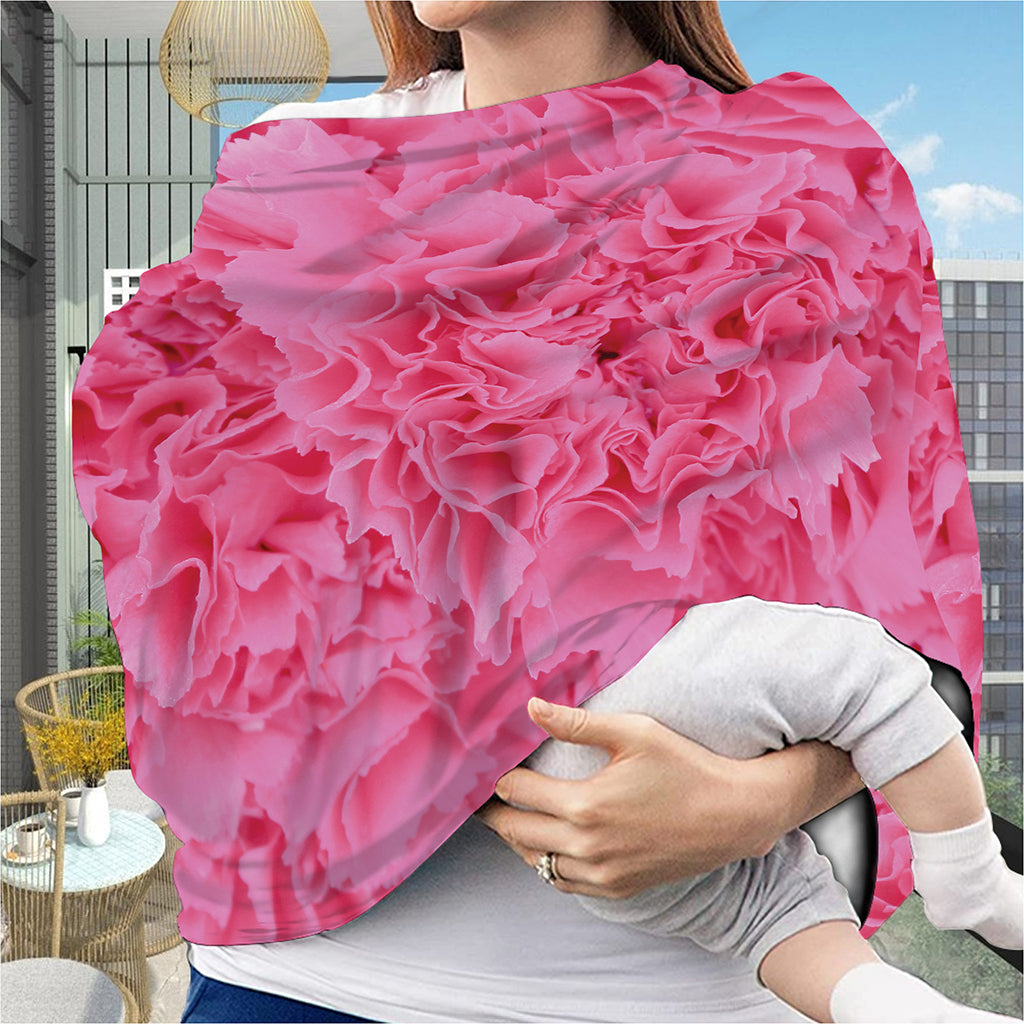 Pink Carnation Flower Print Baby Seat Cover