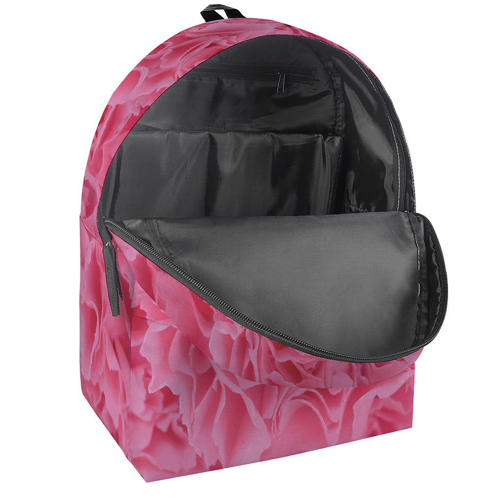 Pink Carnation Flower Print Backpack