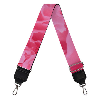Pink Carnation Flower Print Bag Strap