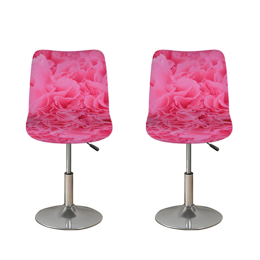 Pink Carnation Flower Print Bar Stool Covers