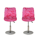 Pink Carnation Flower Print Bar Stool Covers