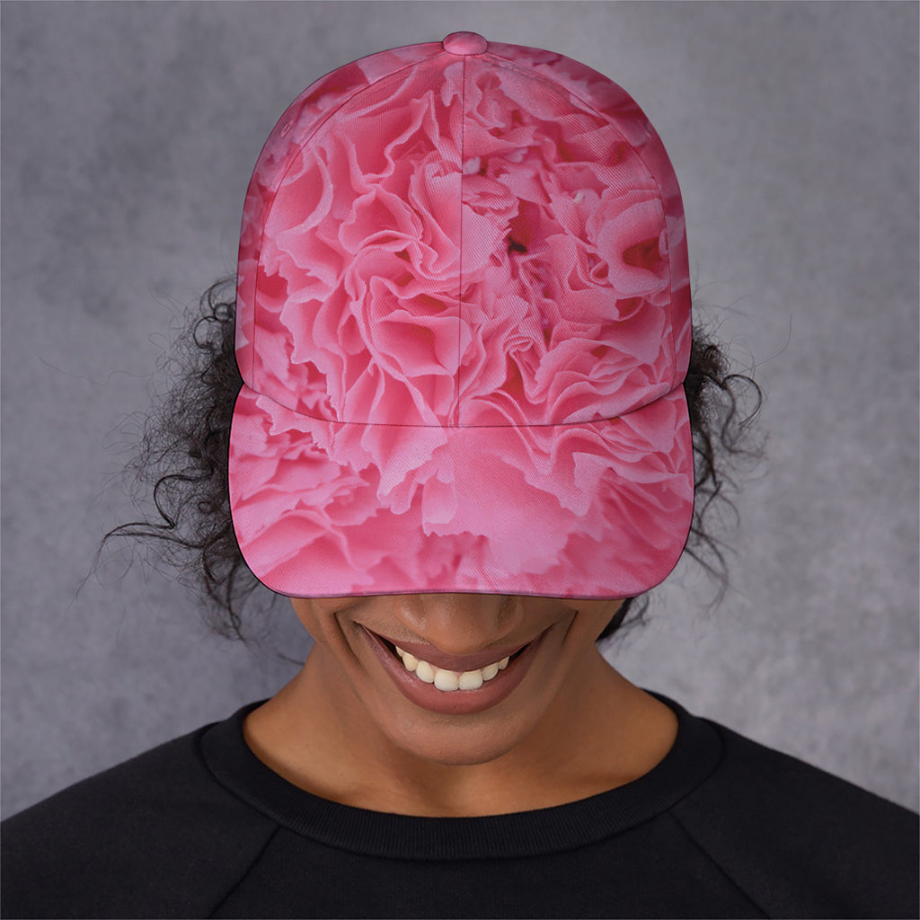 Pink Carnation Flower Print Baseball Cap