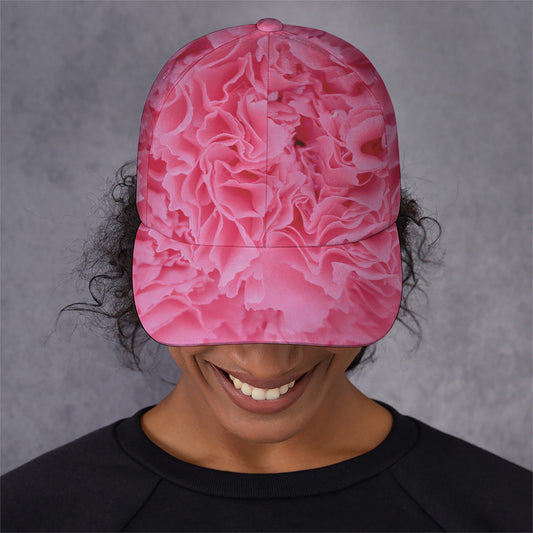 Pink Carnation Flower Print Baseball Cap