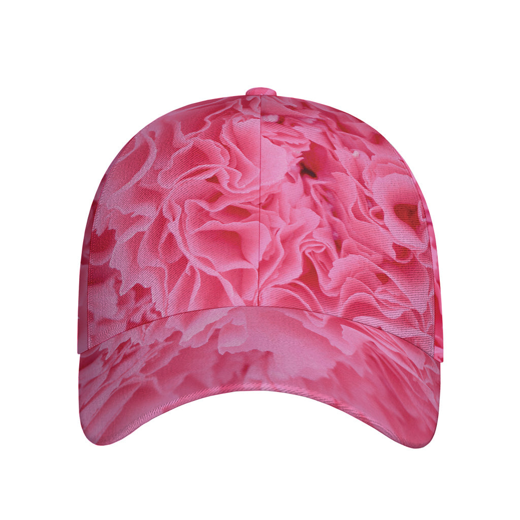 Pink Carnation Flower Print Baseball Cap