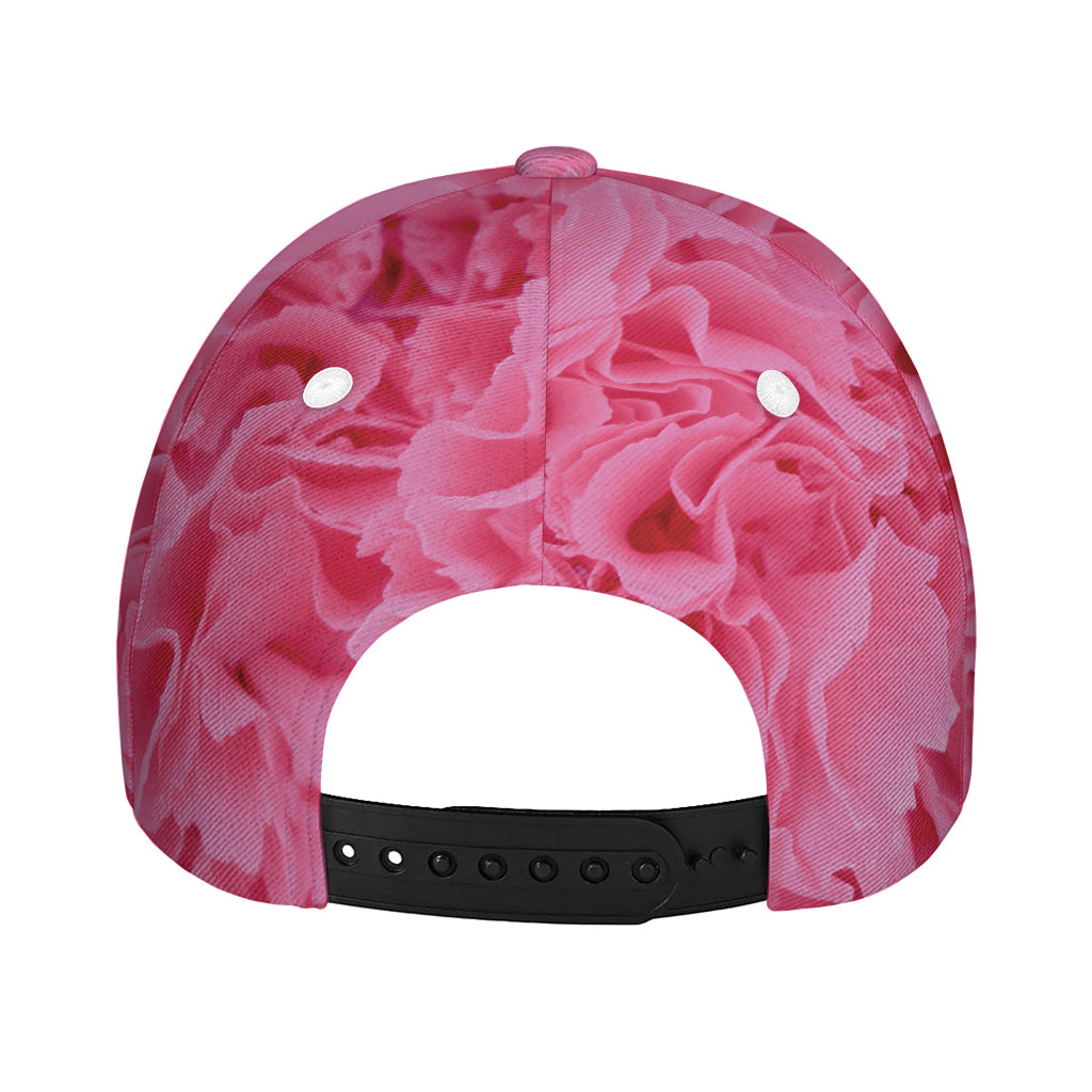 Pink Carnation Flower Print Baseball Cap