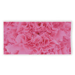Pink Carnation Flower Print Beach Towel