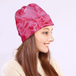 Pink Carnation Flower Print Beanie