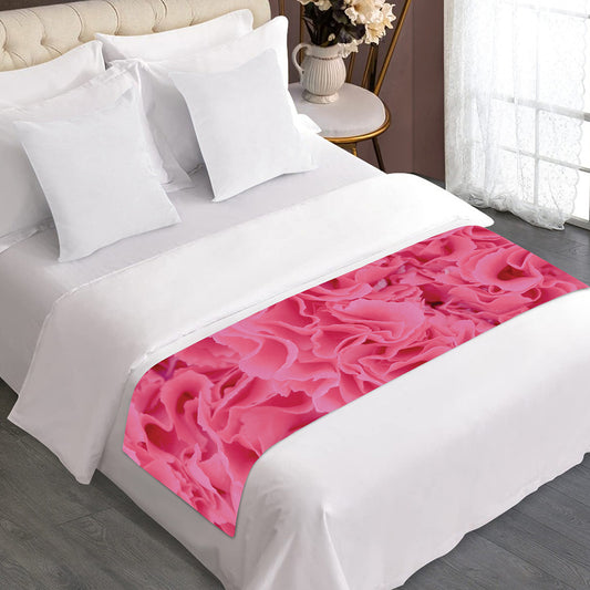 Pink Carnation Flower Print Bed Runner