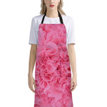 Pink Carnation Flower Print Bib Apron With Pocket