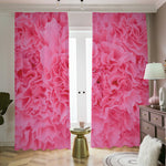 Pink Carnation Flower Print Blackout Pencil Pleat Curtains
