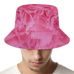 Pink Carnation Flower Print Bucket Hat