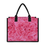 Pink Carnation Flower Print Canvas Tote Bag