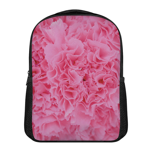 Pink Carnation Flower Print Casual Backpack
