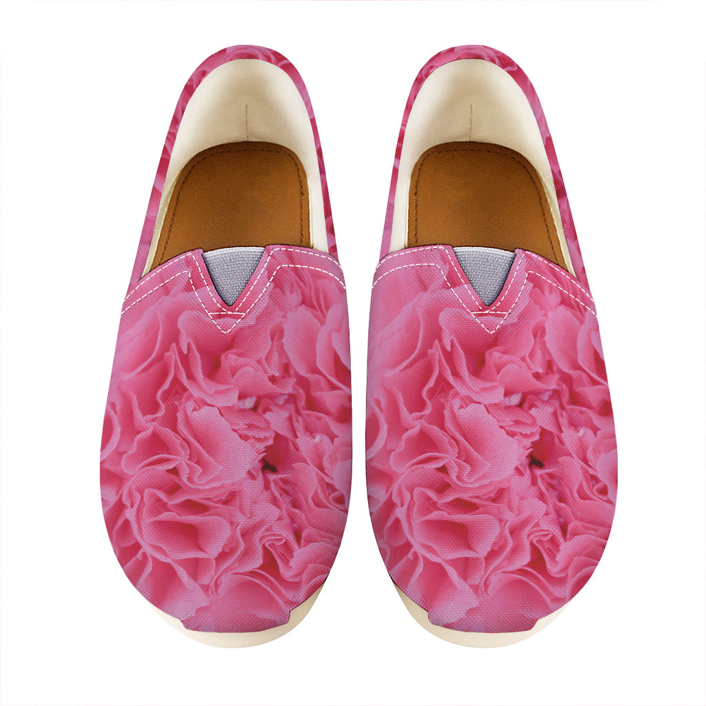 Pink Carnation Flower Print Casual Shoes