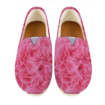 Pink Carnation Flower Print Casual Shoes