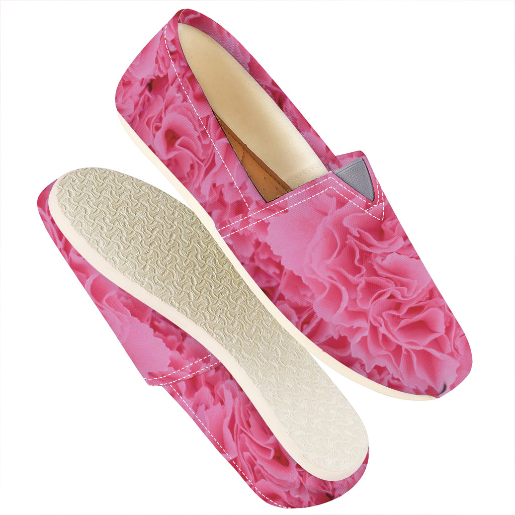 Pink Carnation Flower Print Casual Shoes