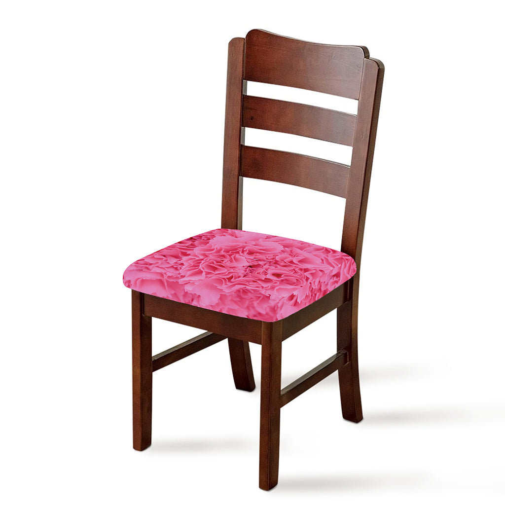 Pink Carnation Flower Print Chair Cushion Cover