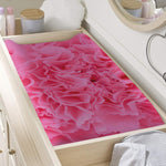 Pink Carnation Flower Print Changing Pad Cover
