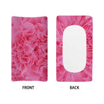 Pink Carnation Flower Print Changing Pad Cover