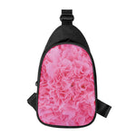 Pink Carnation Flower Print Chest Bag
