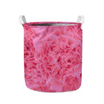 Pink Carnation Flower Print Collapsible Laundry Basket