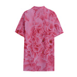 Pink Carnation Flower Print Cotton Hawaiian Shirt