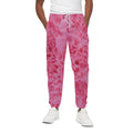 Pink Carnation Flower Print Cotton Sweatpants