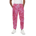 Pink Carnation Flower Print Cotton Pants