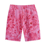 Pink Carnation Flower Print Cotton Shorts
