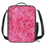 Pink Carnation Flower Print Crossbody Lunch Bag