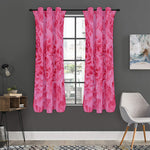 Pink Carnation Flower Print Curtain