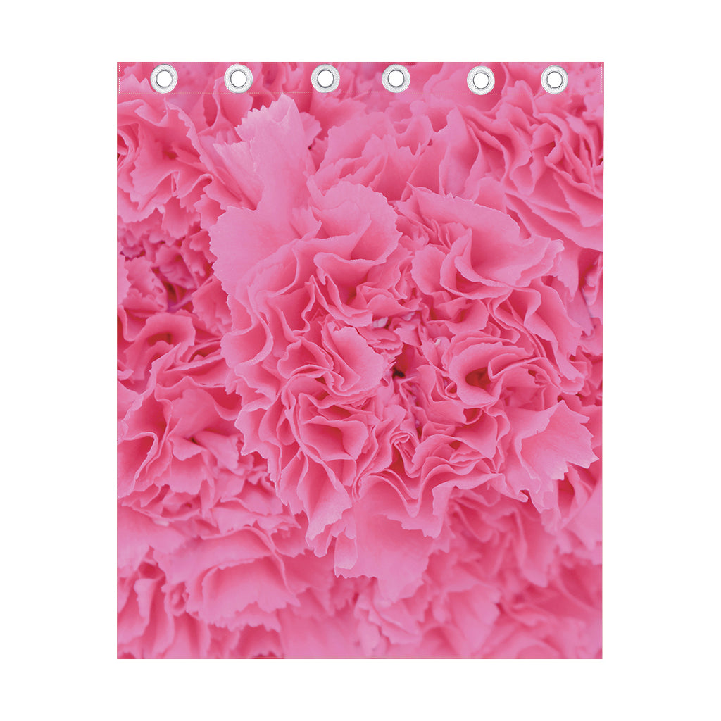 Pink Carnation Flower Print Curtain