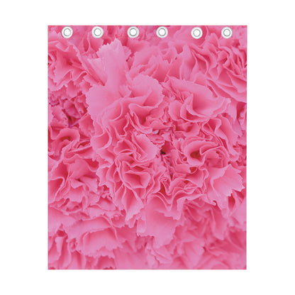 Pink Carnation Flower Print Curtain