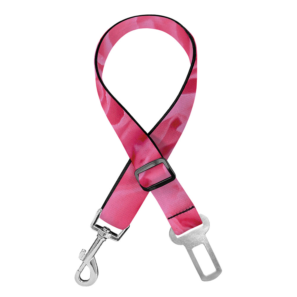 Pink Carnation Flower Print Dog Seat Belt