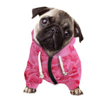 Pink Carnation Flower Print Dog Zip Up Hoodie