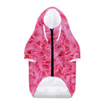 Pink Carnation Flower Print Dog Zip Up Hoodie