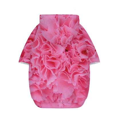 Pink Carnation Flower Print Dog Zip Up Hoodie