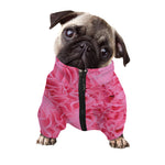 Pink Carnation Flower Print Dog Zip Up Jacket