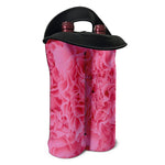 Pink Carnation Flower Print Double Neoprene Wine Tote
