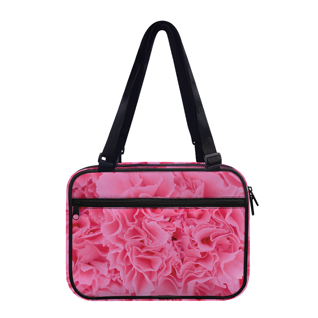 Pink Carnation Flower Print Double Strap Bible Bag