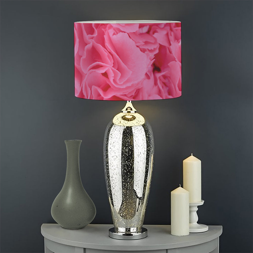 Pink Carnation Flower Print Drum Lamp Shade