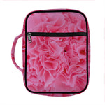 Pink Carnation Flower Print Front Pocket Bible Bag