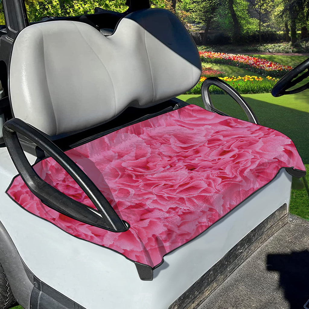 Pink Carnation Flower Print Golf Cart Seat Cover