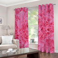 Pink Carnation Flower Print Grommet Curtains