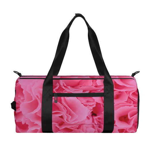 Pink Carnation Flower Print Gym Bag