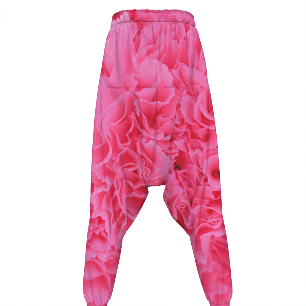 Pink Carnation Flower Print Hammer Pants