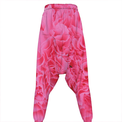 Pink Carnation Flower Print Hammer Pants